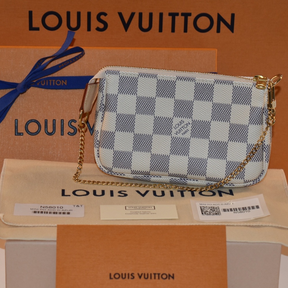 Authentic Louis Vuitton Mini Pochette Azur